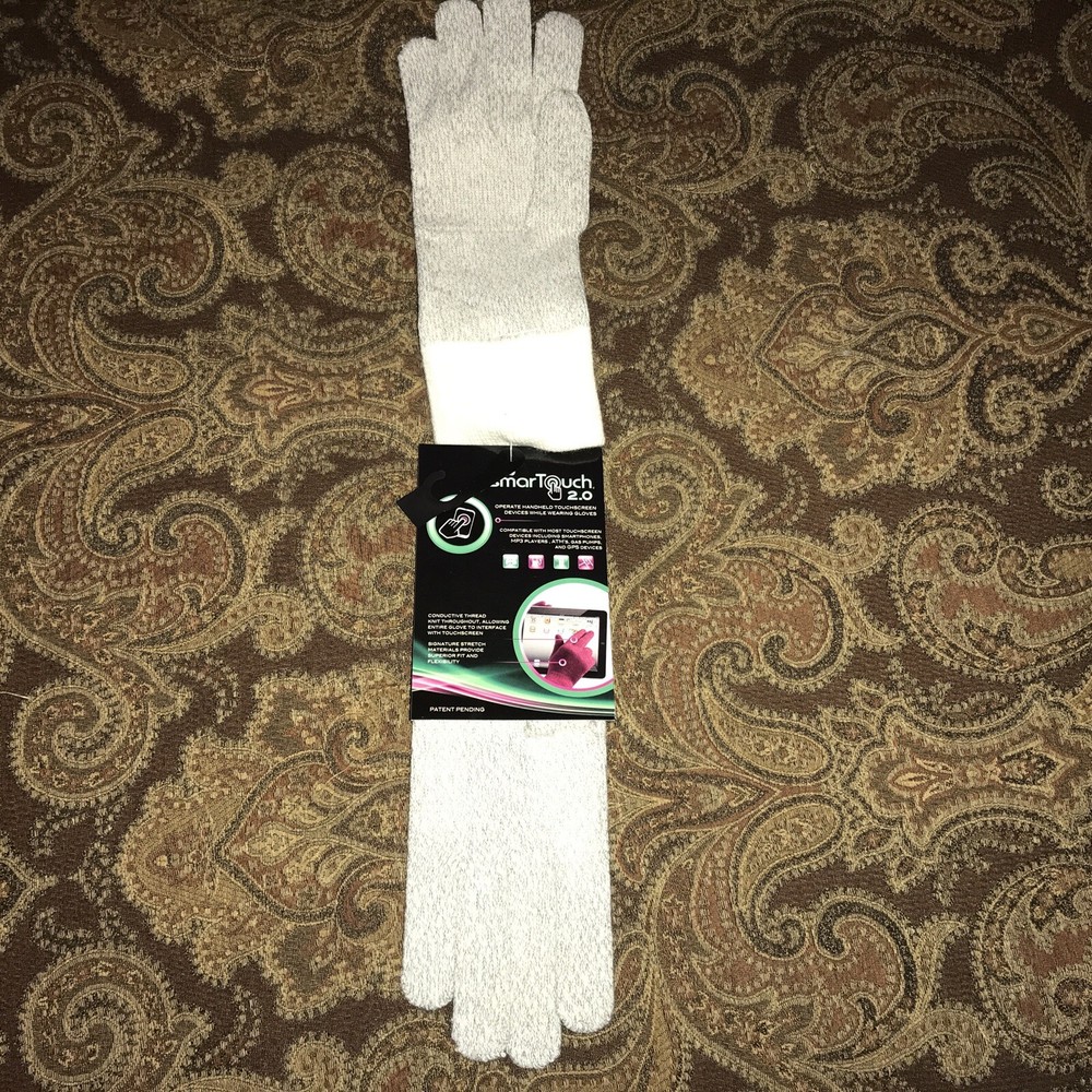 Women’s Smartouch Ivory/Gray Gloves NWT