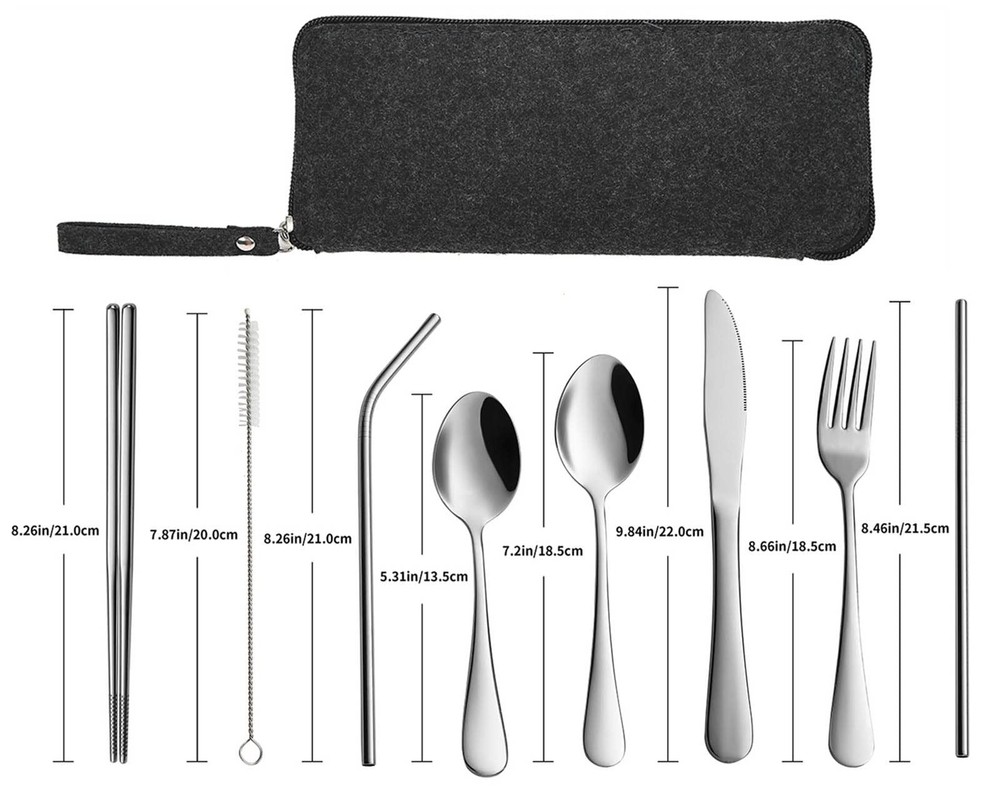 Portable Travel Utensils, Reusable Silverware with Case for Fixing Tableware,...