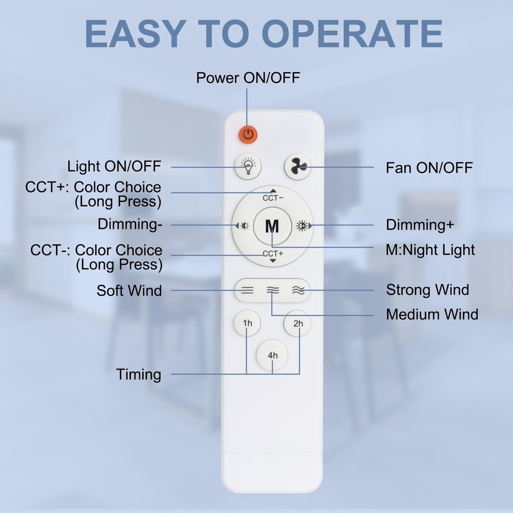 Dimmable Socket Fan Light, 20.5IN Remote Control Combo for Garage, Kitchen, Room
