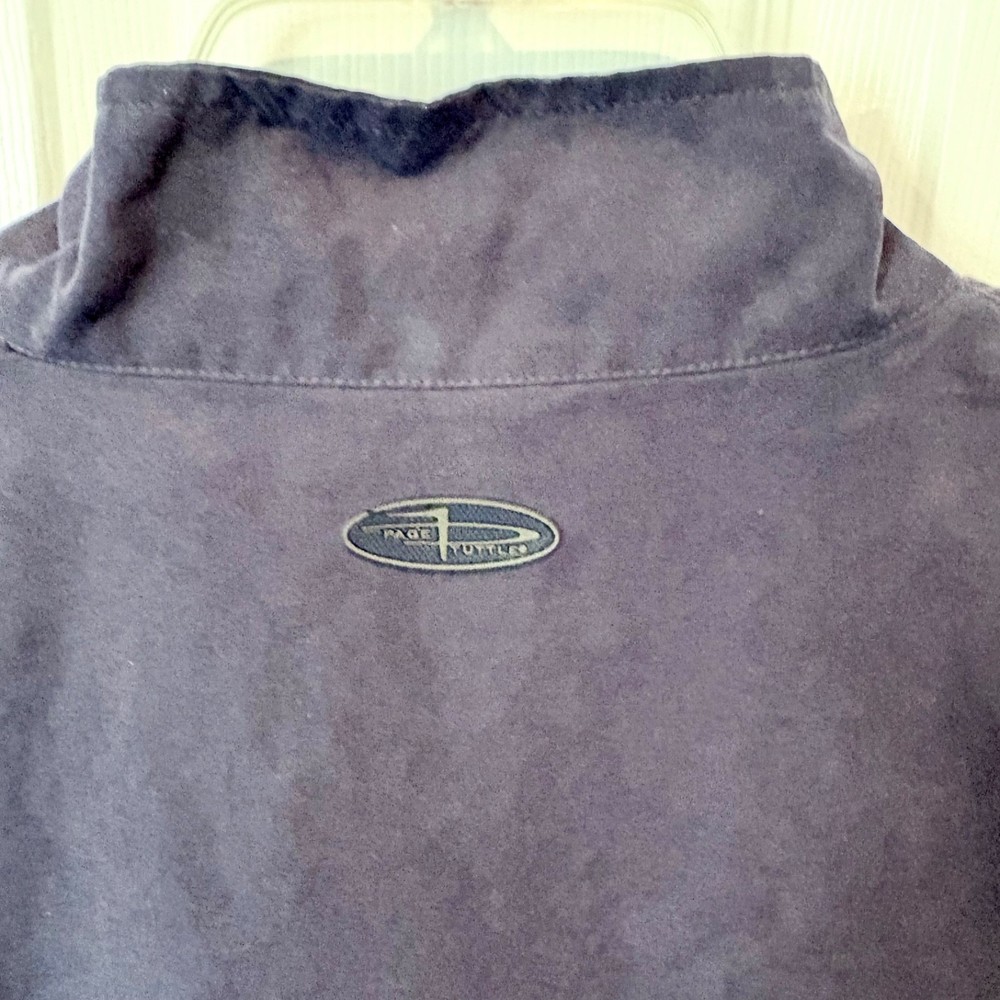 Page & Tuttle Mens Large 1/4 Zip Pullover Jacket Windbreaker Navy Blue Golf EUC!