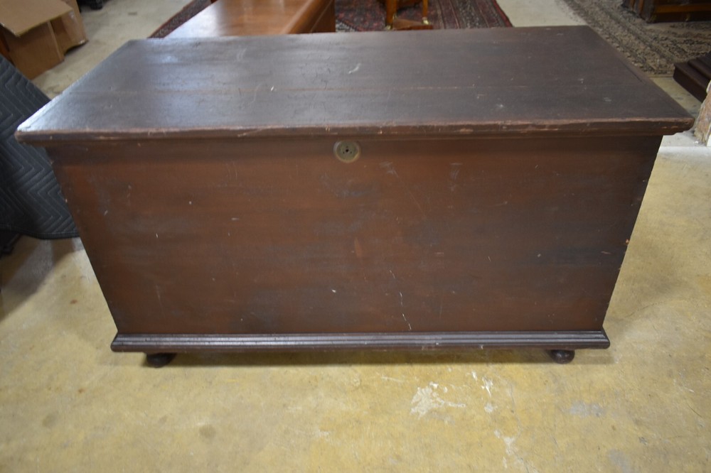 Antique Primitive Blanket Chest, Trunk with Dovetailed Corners