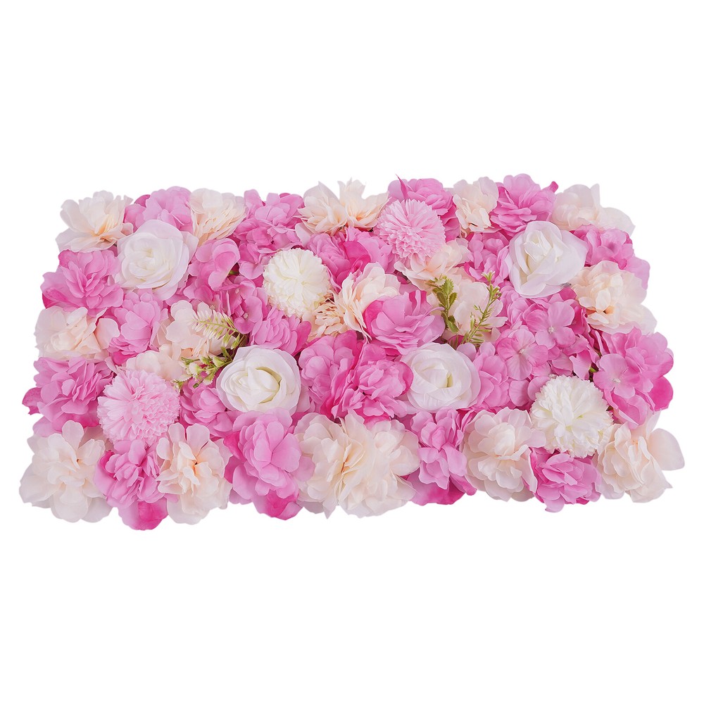12pcs Artificial Flower Wall Panel Wedding Background Silk Rose Mat Floral Pad