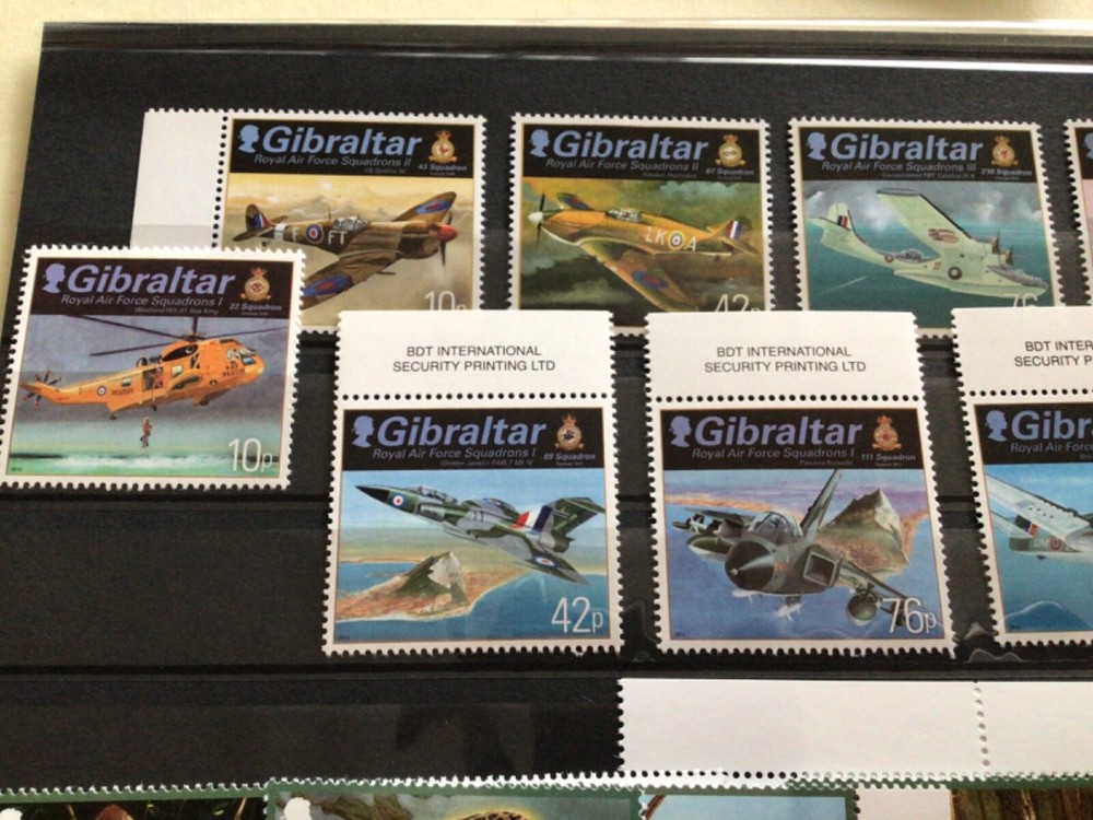 Gibraltar mint never hinged RAF and Endangered Animals stamps A14441