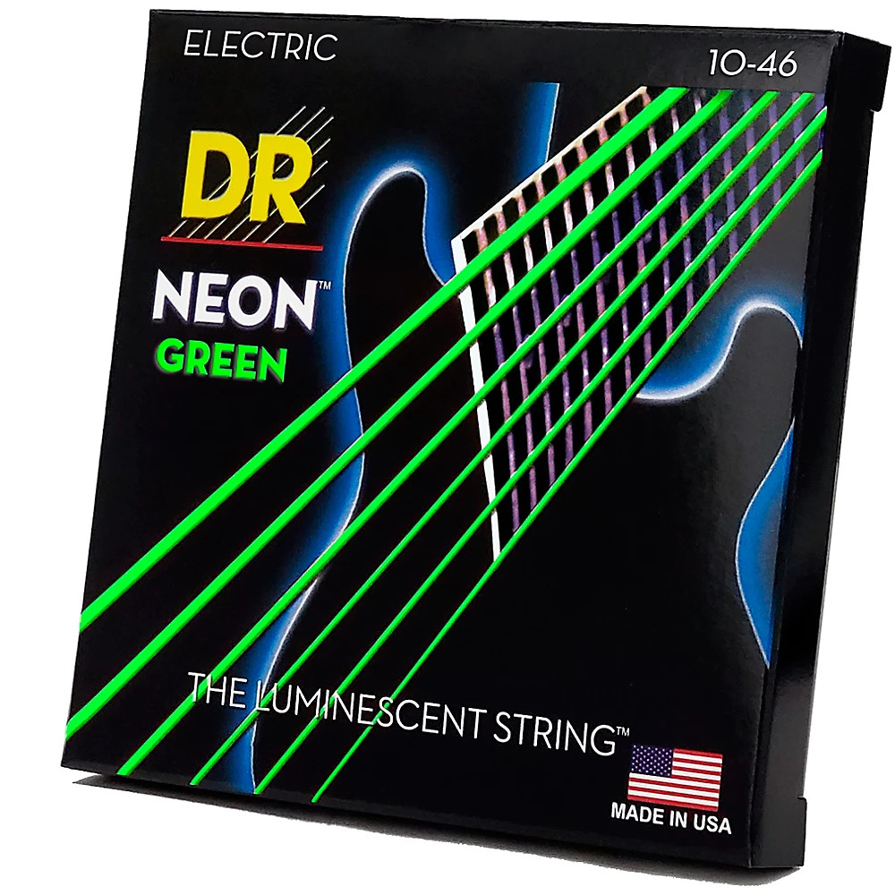 DR Strings Neon Green Electric Guitar Strings Medium