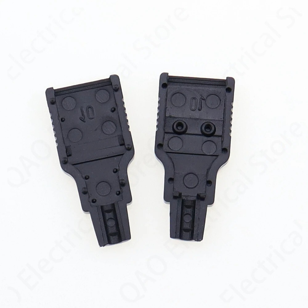 10pcs USB Male Connector Type-A Cable Replacement Plug with Black Plastic Cover