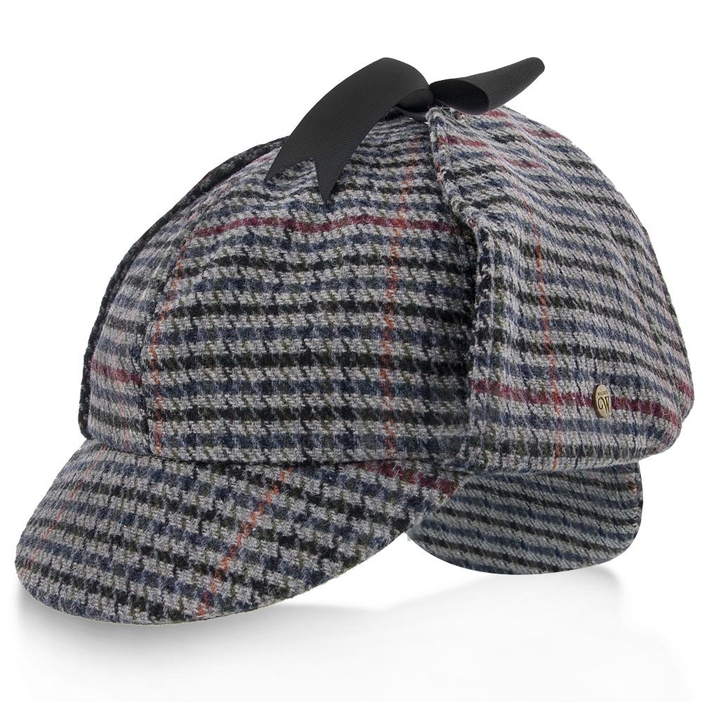 Walrus Hats Fox & Hound Deerstalker Hat - Wool Blend, Multi-Colored Sherlock