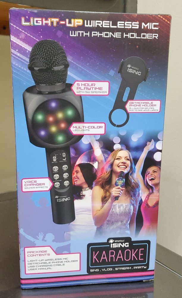 All in One Karaoke Machine Microphone & Speaker with Lights & Bluetooth