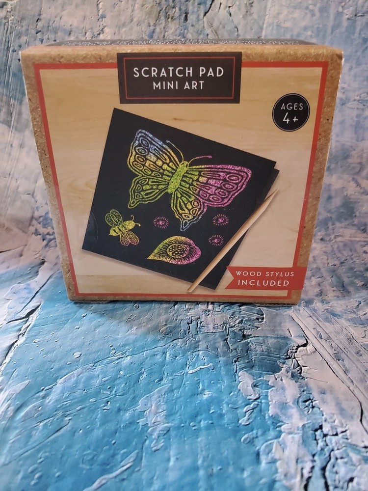Rainbow Scratch Mini Art Notes - 125 Pack Magic Scratch Sheets Wooden Stylus Inc