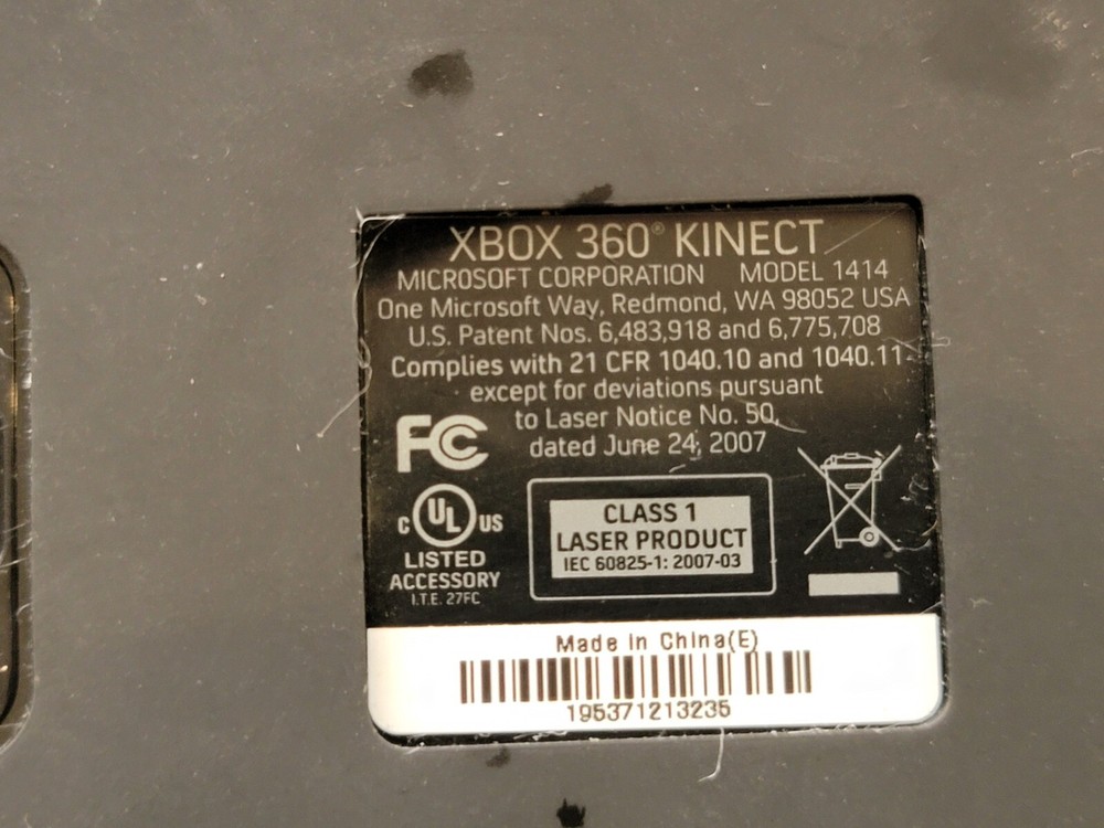 Genuine Microsoft XBOX 360 Kinect Sensor Bar 1414 Black