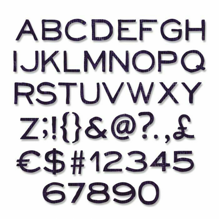 Sizzix Thinlits Cutting Die Stencil Emboss ALPHANUMERIC, THIN 121PK 662226 New!