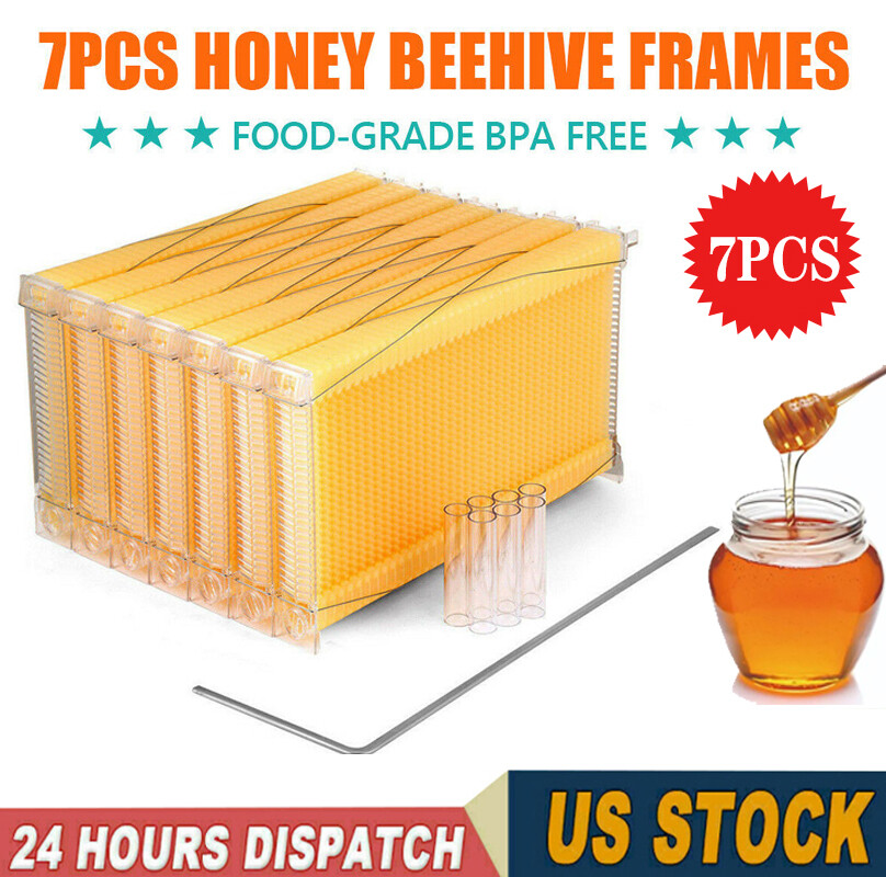 7PCS Auto Reap Honey Beehive Frames Beekeeping Bee Hives Bee Comb Hive Frames US