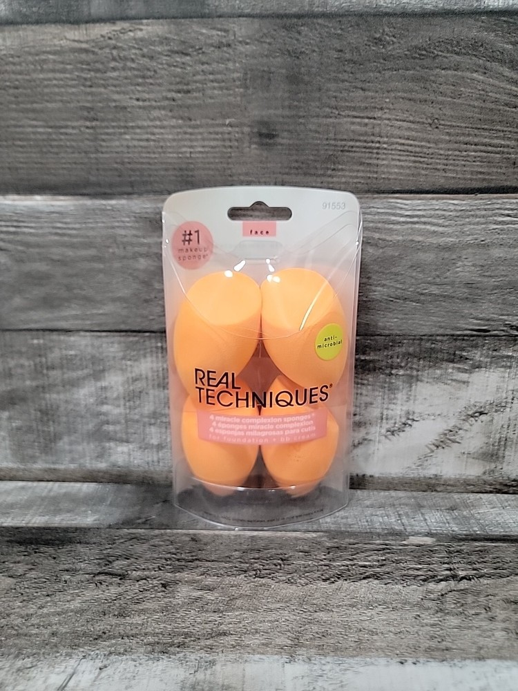 Real Techniques Beauty Sponges Makeup Blender Miracle Complexion 91553 4 pcs set
