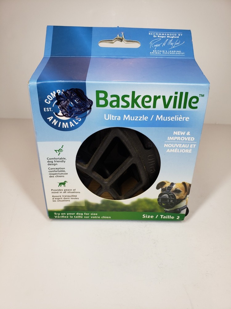 Baskerville Ultra Muzzle Size 2  Allows Drinking and Panting New Black