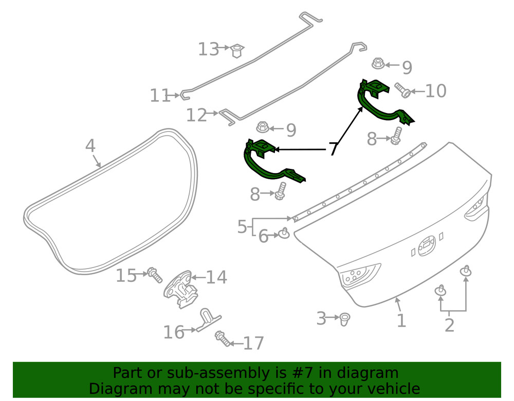 Genuine Mazda Deck Lid Hinge BCJH-52-710A