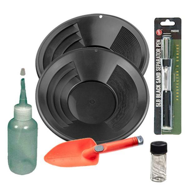 12" Black Gold Pan Panning Kit
