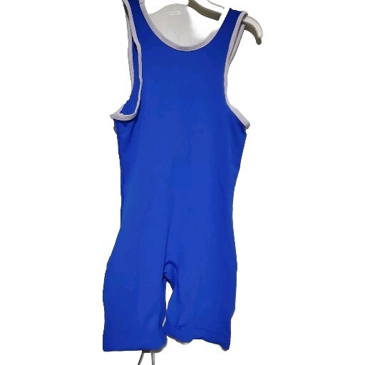 Exxact Solid Unisexed Youth L Wrestling Singlet Blue