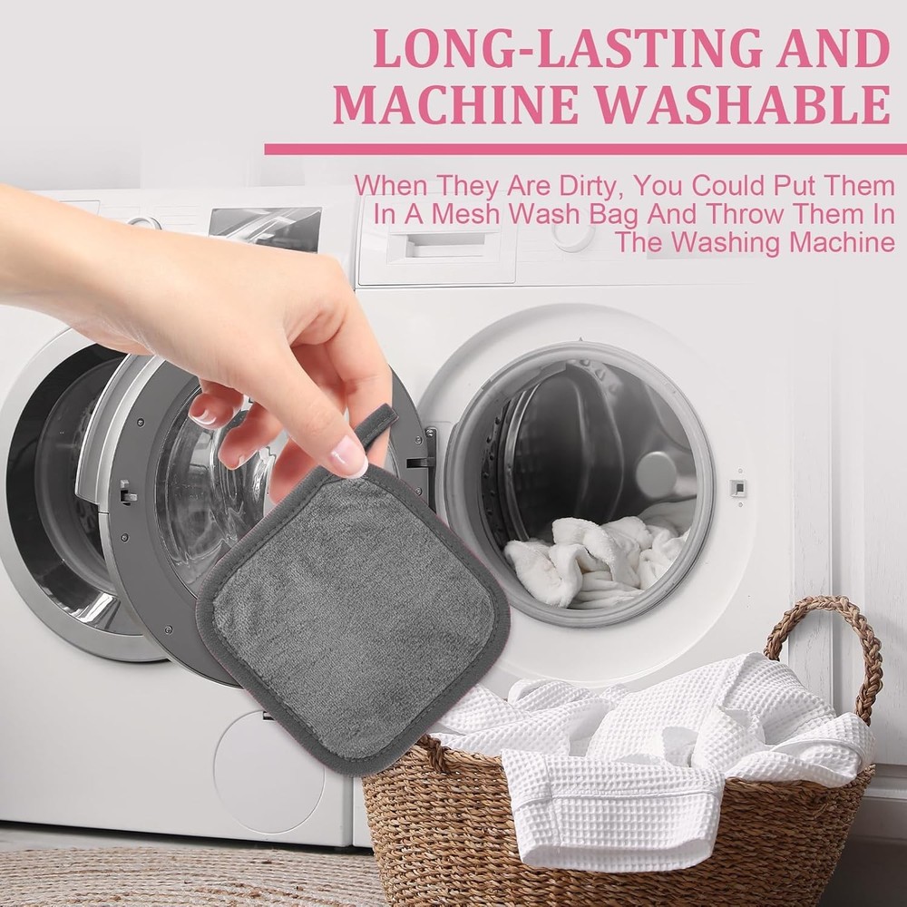 Makeup Remover Cloth 12 Pack Ultra Soft & Reusable Microfiber Makeup Remover