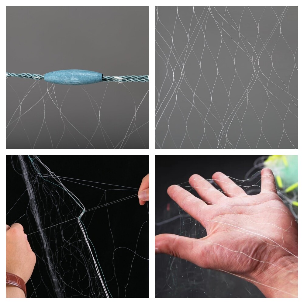Catch Fish Gillnet 3-Layer Sinking Net Does Not Entangle The River Fishing