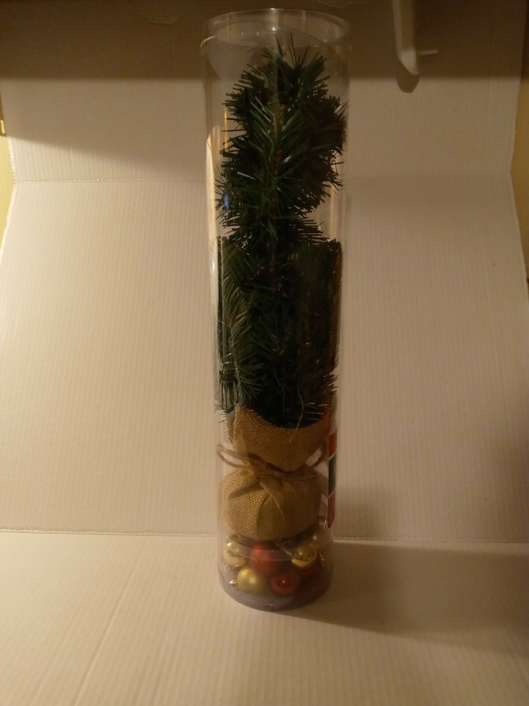 20" Artificial Tabletop Mini Christmas Tree With Ornaments