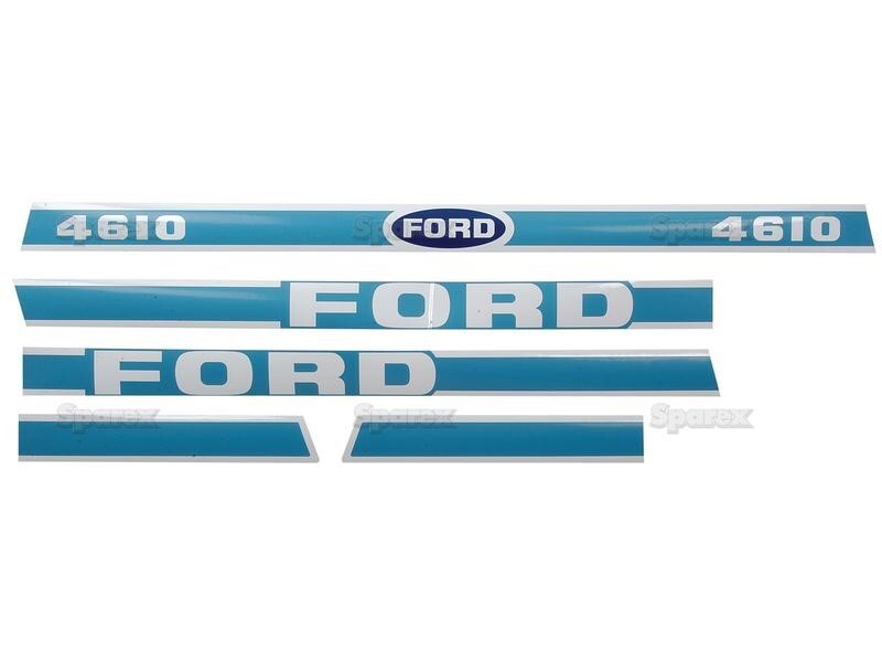 FORD 4610 Replacement Hood Decal Kit Blue/White