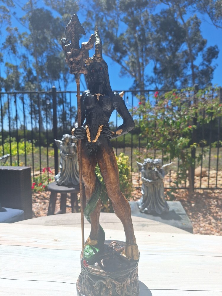 Templar Sabbatic Goat Baphomet Satan Gold 18"X10" / Devil / Evil / Snake