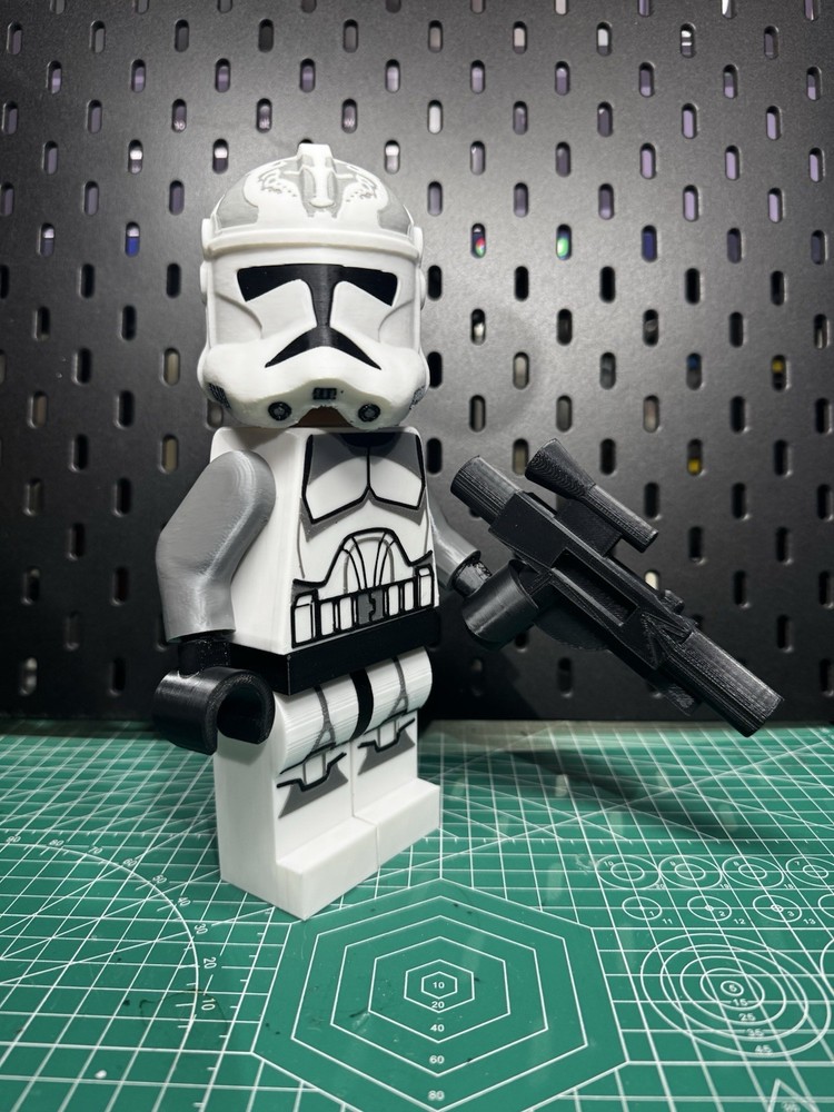3D Printed - 9in - Star Wars LEGO INSPIRED CLONE TROOPER 104th Wolf Pack