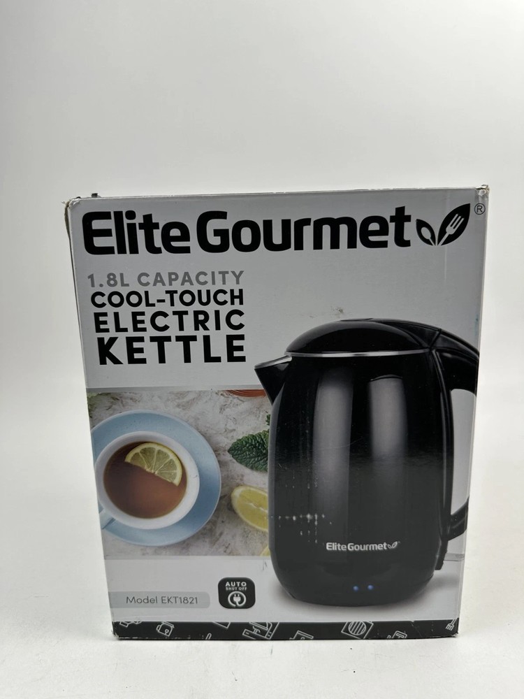 Elite Gourmet 1.8L Double Wall Insulated Electric Kettle, Black. Free S&H!