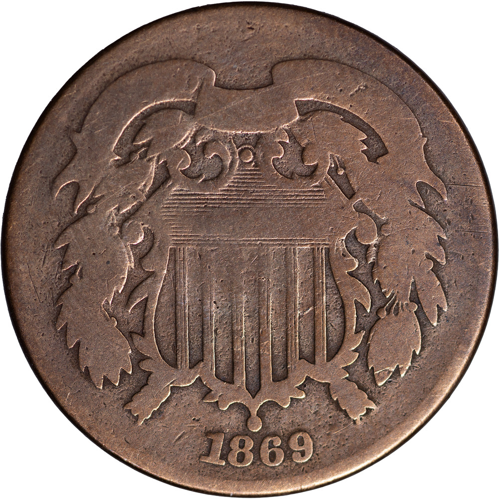 1869 Two Cent Piece ~ Good Details