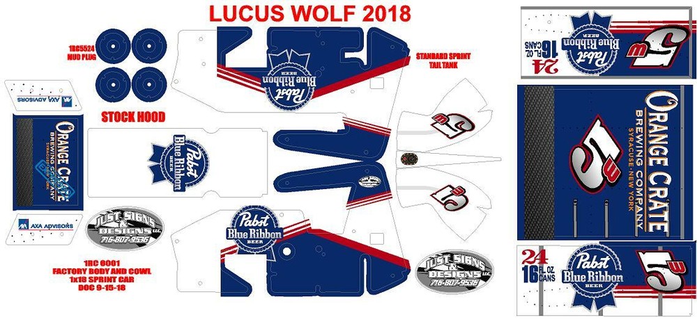 1RC SPRINT WRAP LUCUS WOLF 2018 THEME WRAP KIT