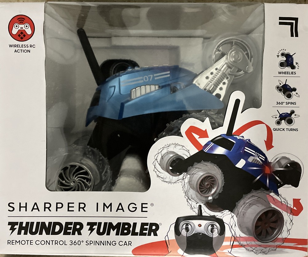 Thunder Tumbler Sharper Image Remote Control 360 Spinning Car Blue