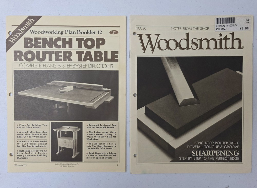 Woodsmith Notes From The Shop No 20: Bench-Top Router Table + Plan Booklet