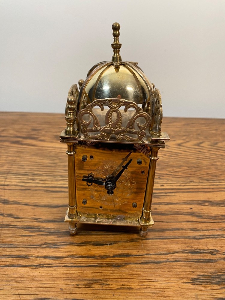 VINTAGE BRASS SMITHS MECHANICAL LANTERN CLOCK