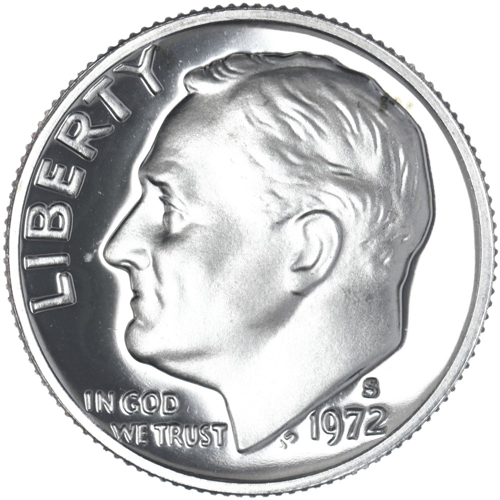 1972 S Roosevelt Dime Gem Proof CN-Clad