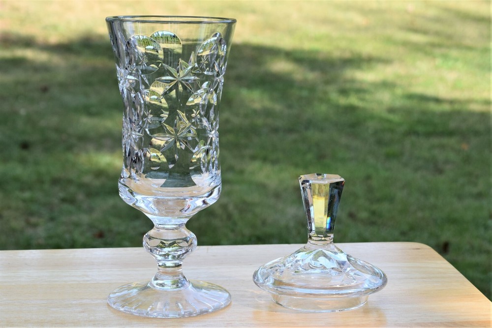 Vintage Crystal Lidded Jar vase