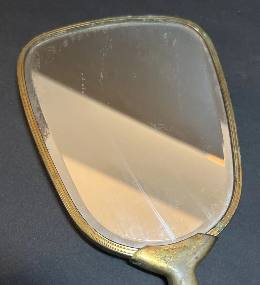 Vintage Art Deco Hand Held Vanity Mirror