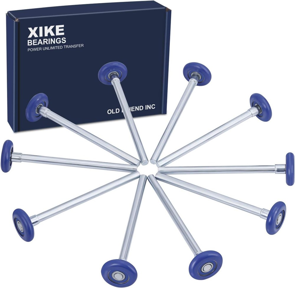 10 Pack Blue 2" Nylon Garage Door Rollers with Precision Seals - Quiet & Durable