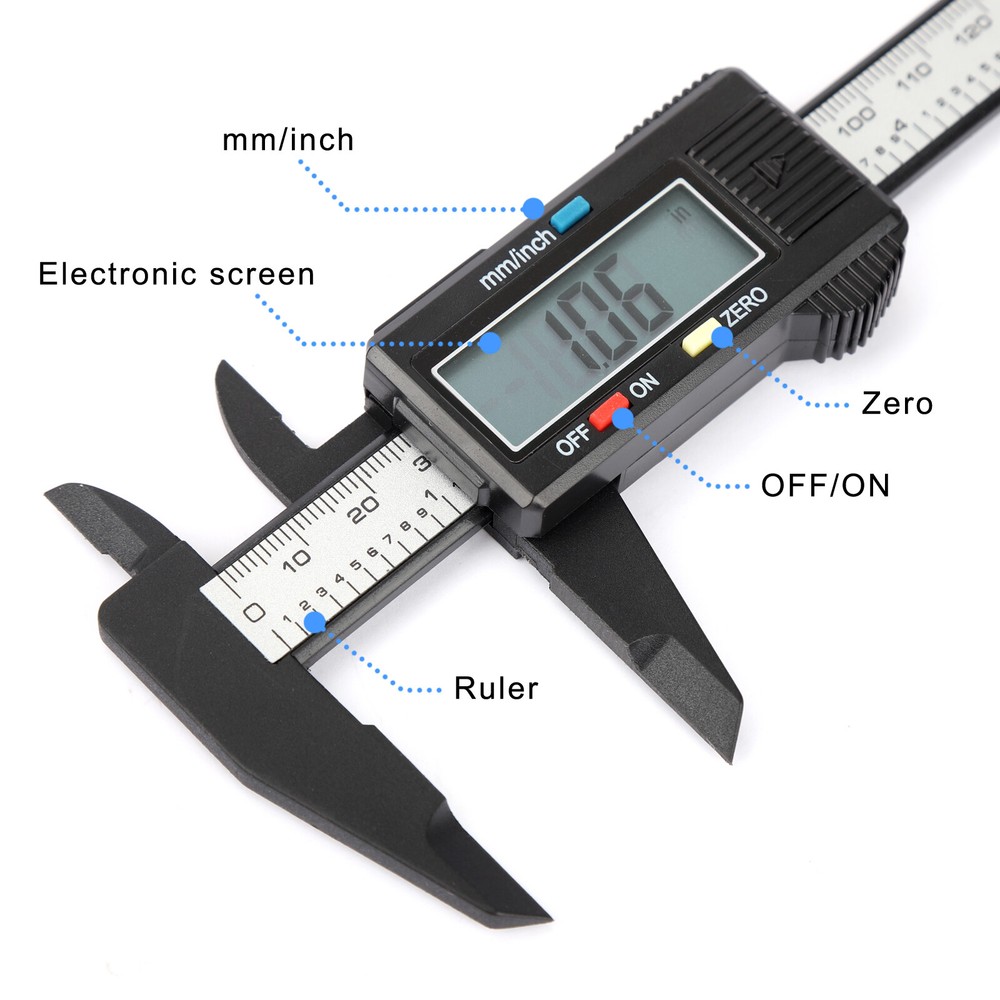 0-6" Calipers Measuring Tool Electronic Micrometer Caliper LCD Screen Auto-Off