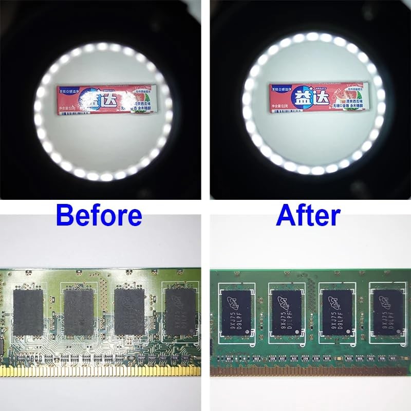 Polarized Microscope Light Anti Glare Ring Illuminator, USB Adjustable 96 Rin...