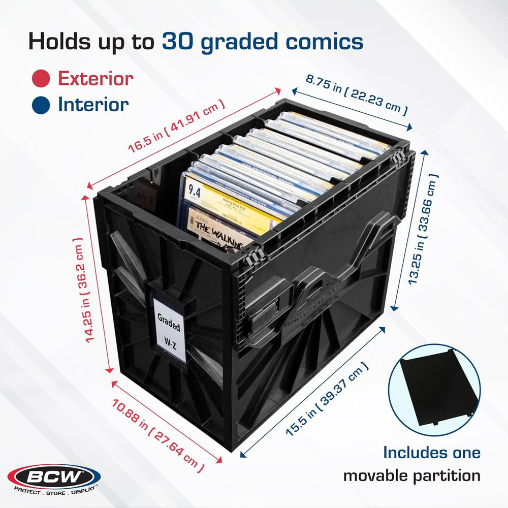 BCW Graded Certified Comic Book Storage Plastic Bin Stackable Boxes