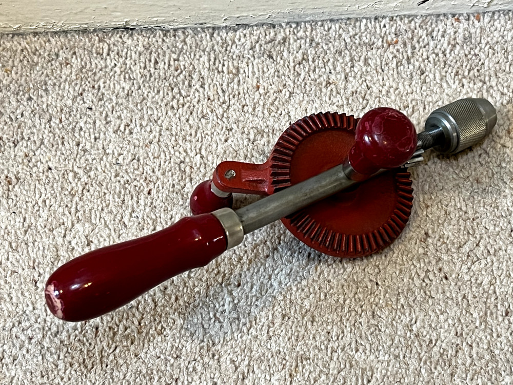 VINTAGE GENKO GERMANY HAND DRILL RED EGGBEATER STYLE