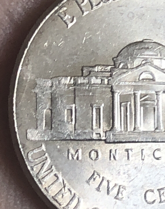 2020 P JEFFERSON NICKEL REVERSE STRUCK THRU ERROR VERY NICE CONDITION LV