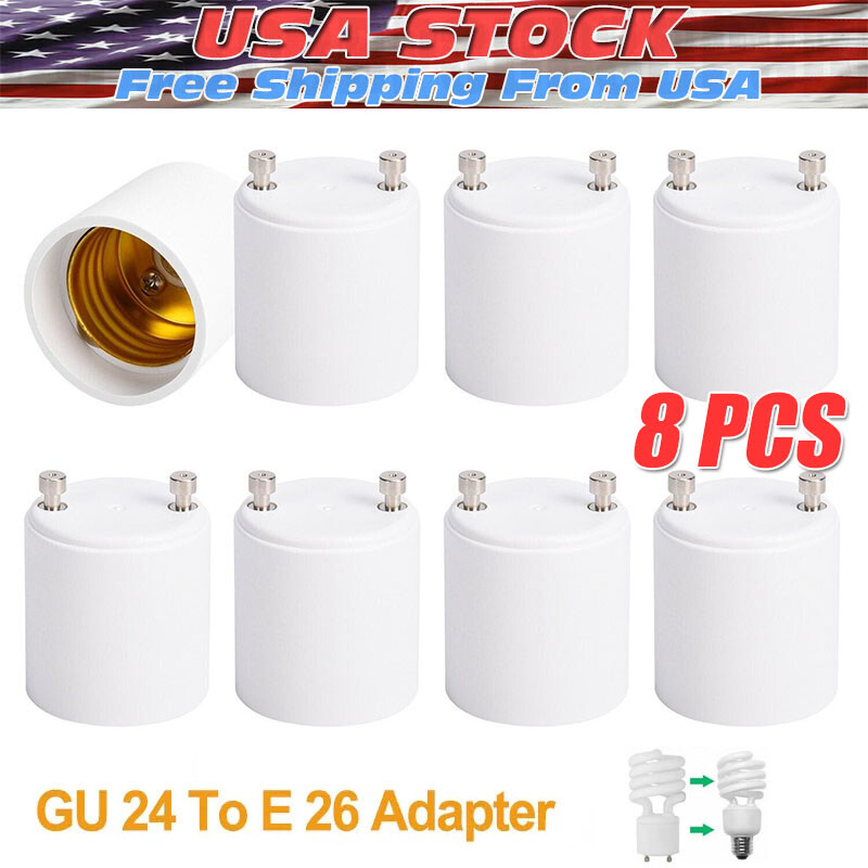 GU24 To E27 /E26 Screw LED Light Lamp Bulb Base Adapter Socket Converter Adaptor