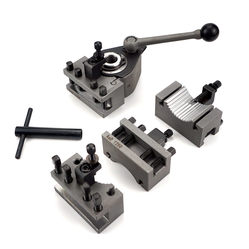 Multifix Tools 40 Position Mini Lathe Quick Change Tool Post Set with 4 Holders