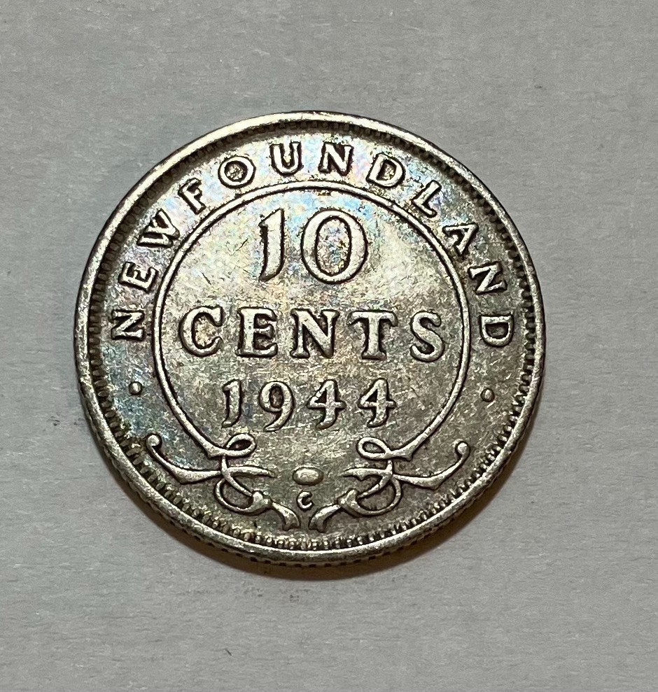 1944 Newfoundland Silver 10 Cents