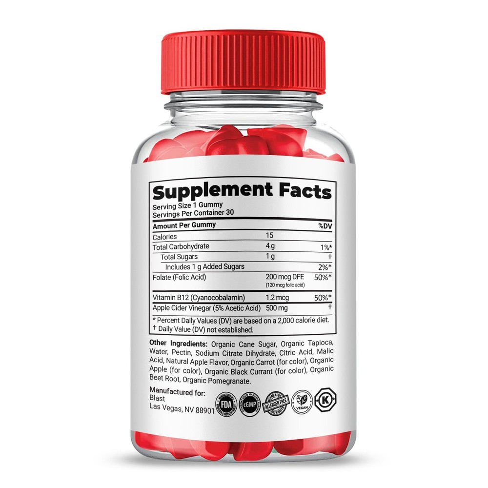 Blast Keto ACV Gummies, Max Strength Formula, BlastKeto + ACV Gummies (2 Pack)
