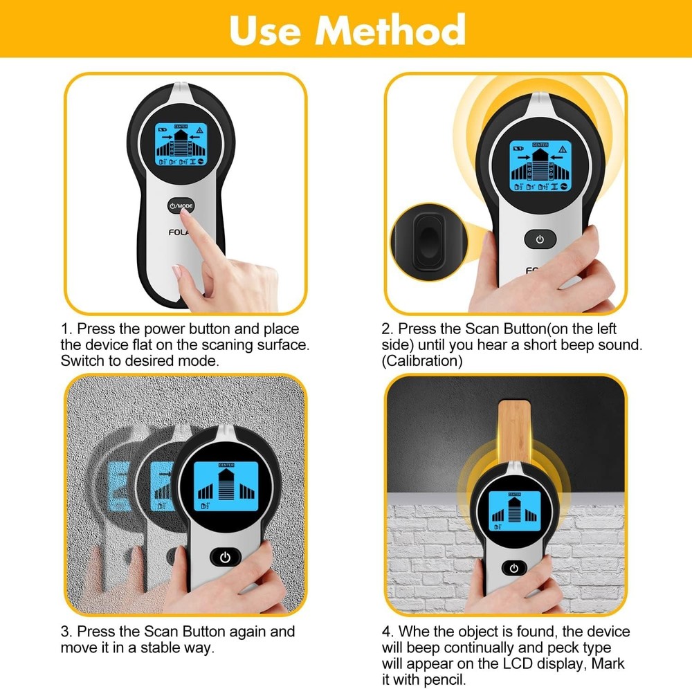 Stud Finder Wall Scanner 5 in 1 Upgraded Electronic with Blue