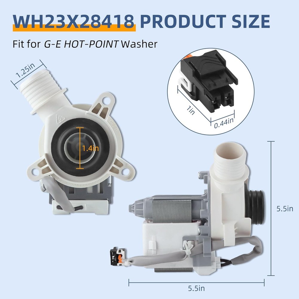 GE WH23X28418 Genuine Washer Water Pump Replacement