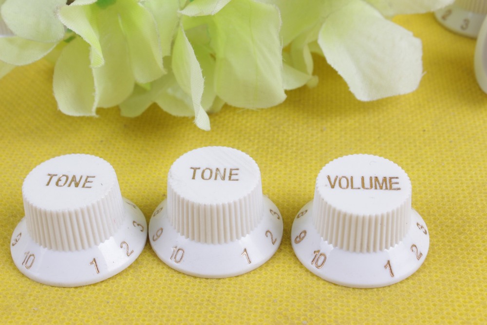 3-Pack Guitar Switch Knob Caps Tone Knobs white