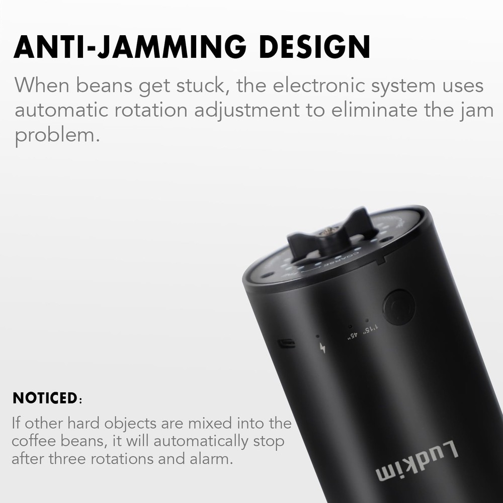 Burr Coffee Grinder, Small 80 Precise Settings Rechargeable USB Cordless - Co...