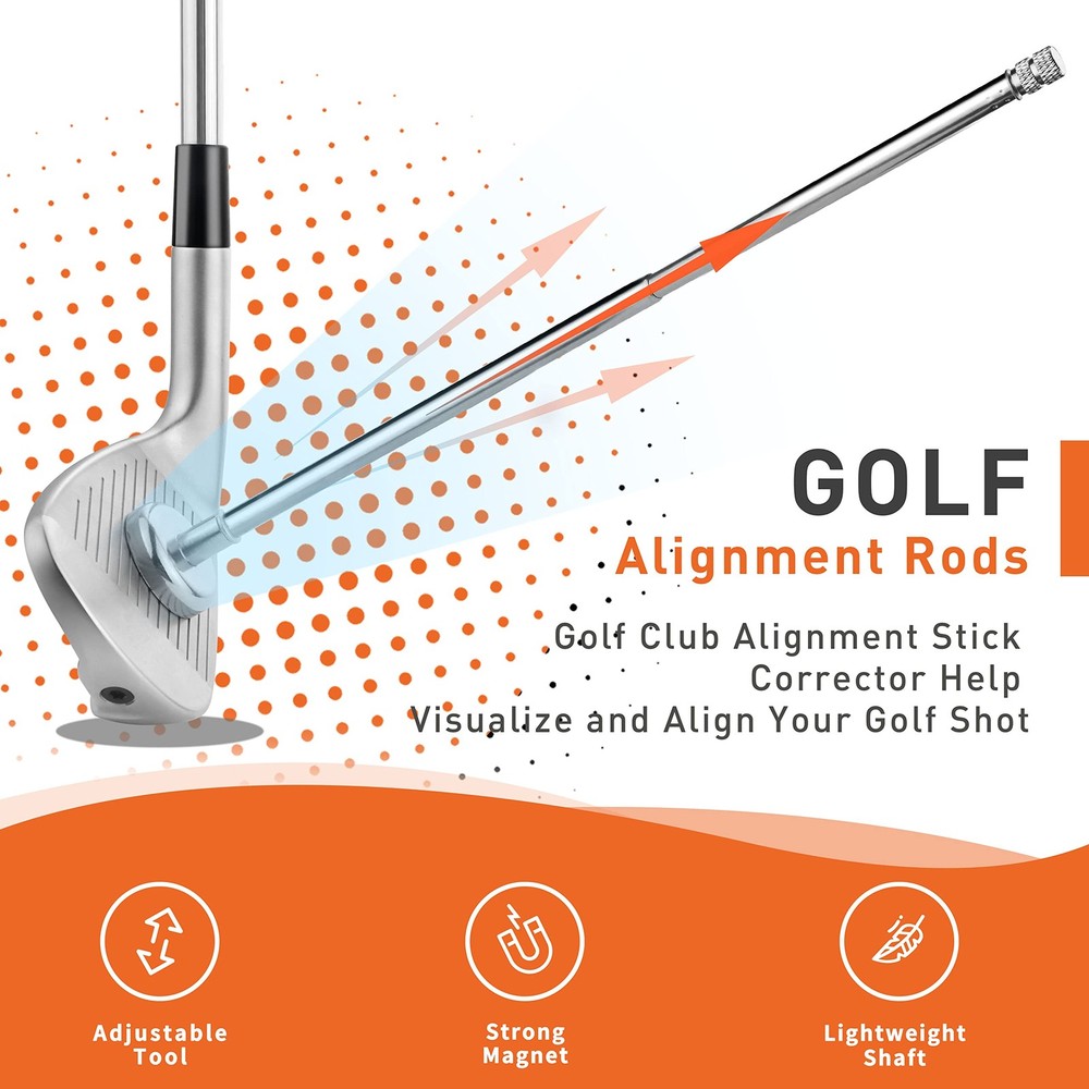 Golf Alignment Rods, Golf Swing Trainer Aid Golf Club Alignment Stick Correct...